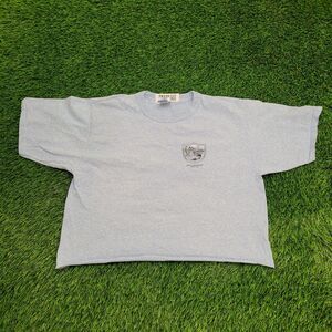 Vintage 80s Champion Cropped Shirt Womens XL 21x18 Blue USA